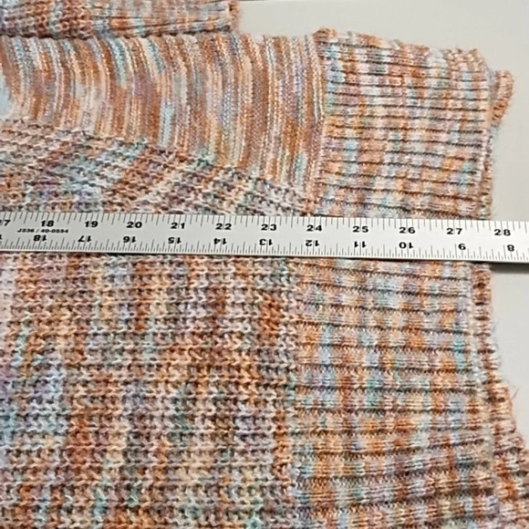 SO  XL Pastel Chunky Knit Mock Cowl Neck Sweater Tunic Side Slits - Picture 5 of 11